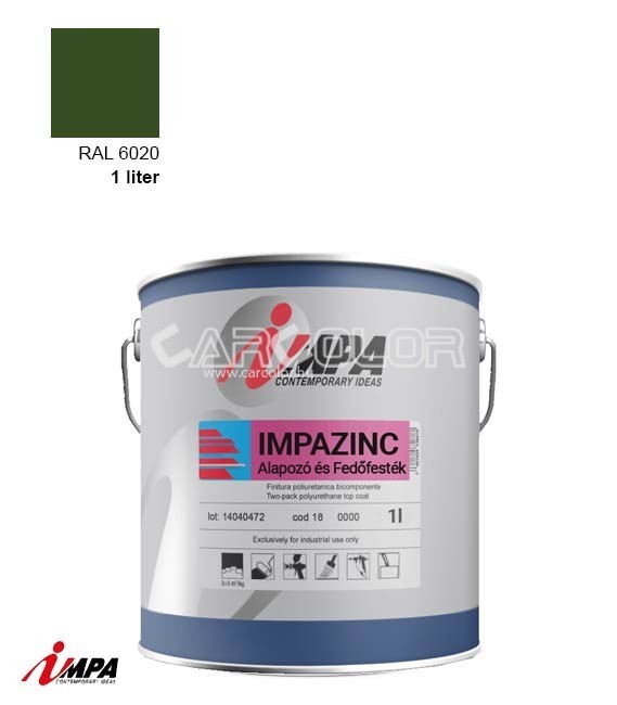 1K Korróziógátló Festék + Alapozó (2 in 1) - RAL6020 - Selyemfényű (1l) - Impa Cink