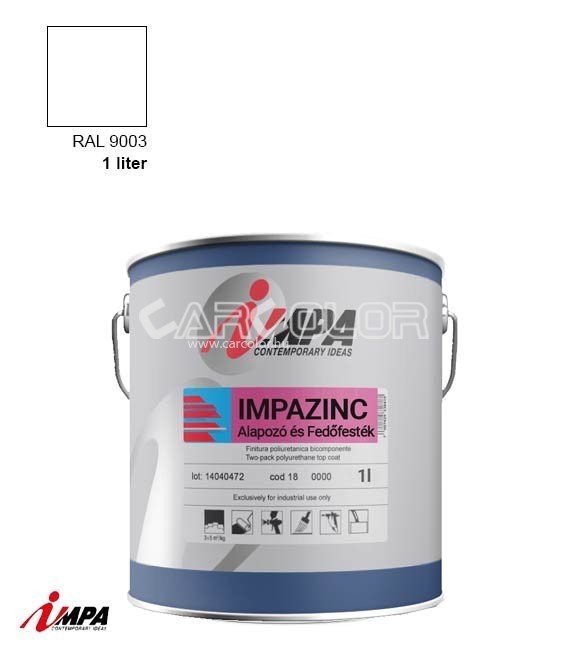 1K Korróziógátló Festék + Alapozó (2 in 1) - RAL9003 - Selyemfényű (1l) - Impa Cink