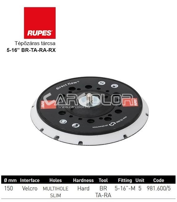 Rupes Multihole Tárcsa (150mm 5/16") BR-TA-RA-RX - 981.600 