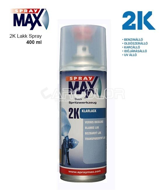 2K Spray Max Színtelen Lakk Spray - Fényes (400ml)