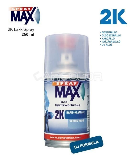 2K Spray Max Rapid Színtelen Lakk Spray - Fényes (250ml)