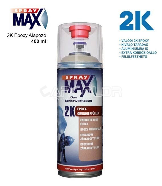 Spray Max 2K Epoxy Primer Filler Rozsdagátló Alapozó Spray - Szürke