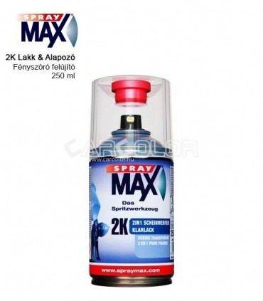 2K Spray Max - 2 in 1 Fényszóró - Profi Lámpa felújító Lakk és Alapozó egyben (250ml)