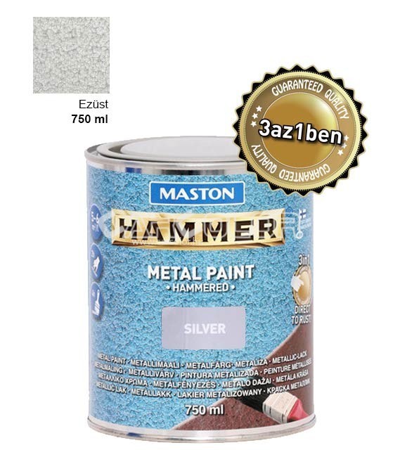 Hammer 3in1 Hammered  Metal Paint to Rust (750ml) - Silver