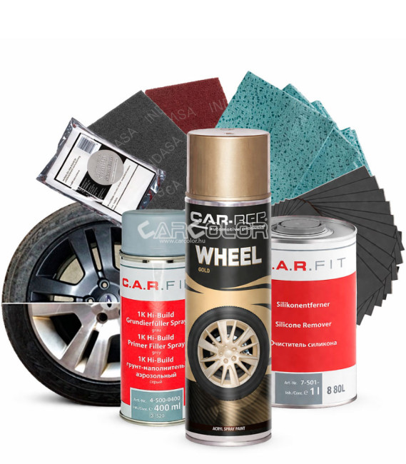 Felni Javító szett - Keréktárcsa - Alufelni felújításhoz  arany festékkel