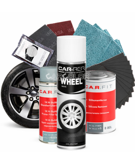 Felni Javító szett - Keréktárcsa - Alufelni felújításhoz fehér festékkel