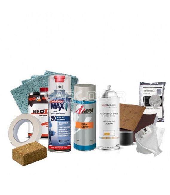 Autófényező Készlet - Metál 2K Spray Lakkal  - Horzsolás - Karcolás