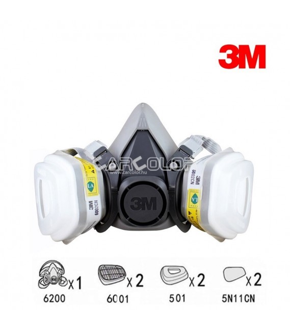 3M™ 6200 Ikerszűrős Félálarc Szett, Fényezőmaszk Szett  (M)