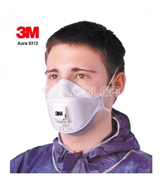 3M™ 9312 Pormaszk - Szelepes, Paneles részecskeszűrő (FFP1)