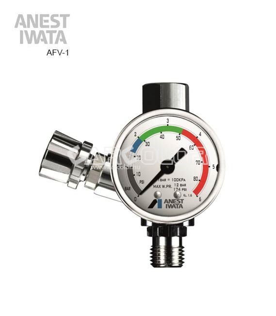 Iwata Air pressure gauge valve AFV-2 Supernova with quick couplings