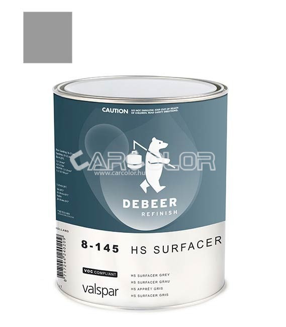 DeBeer 8-145 2K HS Surfacer Filler - Gray (3l)