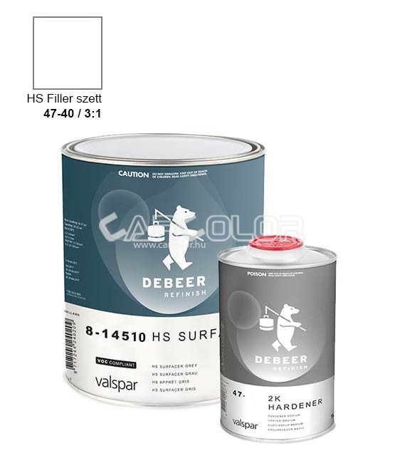 DeBeer 8-14510 2K HS Surfacer Filler Sett - White (3l)