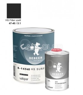 DeBeer 8-14540 2K HS Surfacer Filler Sett - Black (4l)