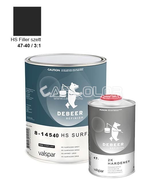 DeBeer 8-14510 2K HS Filler Szett - Fehér (4l)