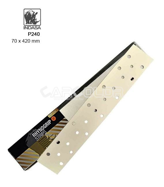 INDASA™ Rhynogrip Dry Sanding Strips 70x420mm 14 hole (P120)