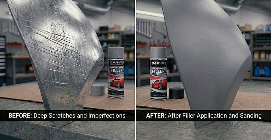 Filler application (before - after)