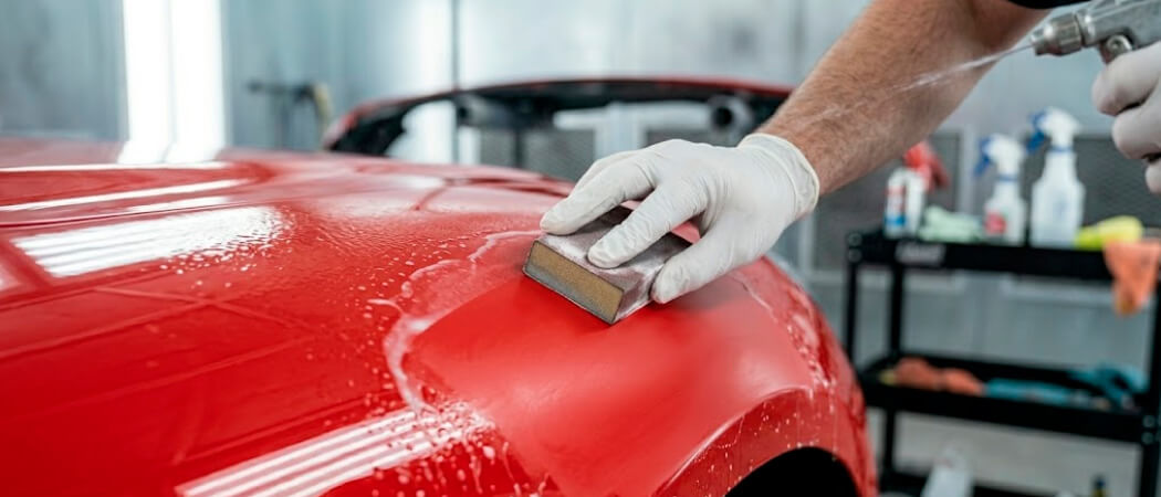wet sanding car clear coat to remove orange peel texture
