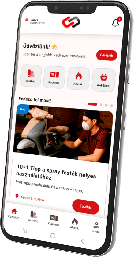 CarColor+ alkalmazás képernyő