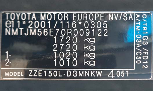 Toyota színkód Toyota színkód